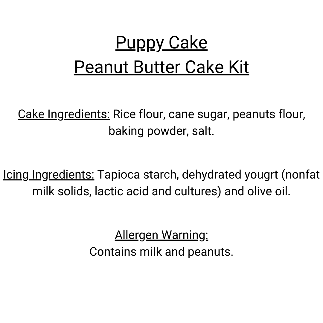 Puppy Cake - Peanut Butter Cake Mix Kit for Dogs