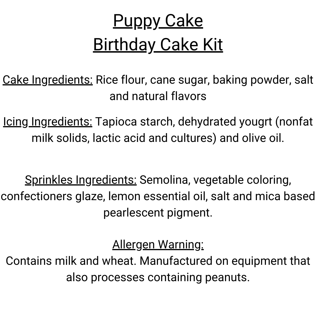 Puppy Cake - Birthday Cake Mix Kit for Dogs