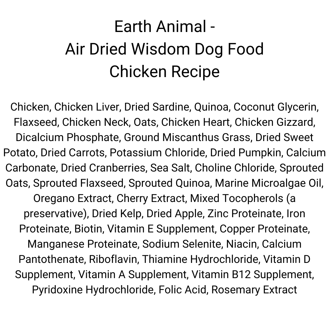 Earth Animal - Air Dried Wisdom Dog Food, Chicken Recipe