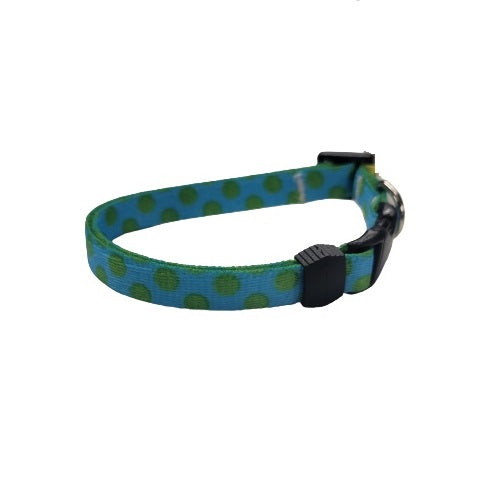 Yellow Dog Design - Blue & Green Polka Dot Collar