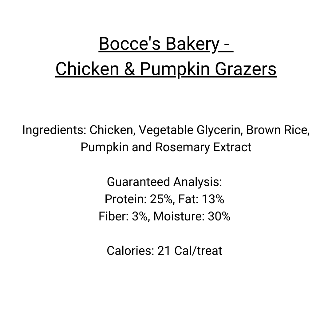 Bocce's Bakery Grazers - Chicken & Pumpkin Jerky