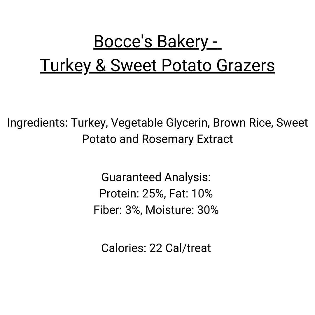 Bocce's Bakery Grazers - Turkey & Sweet Potato Jerky