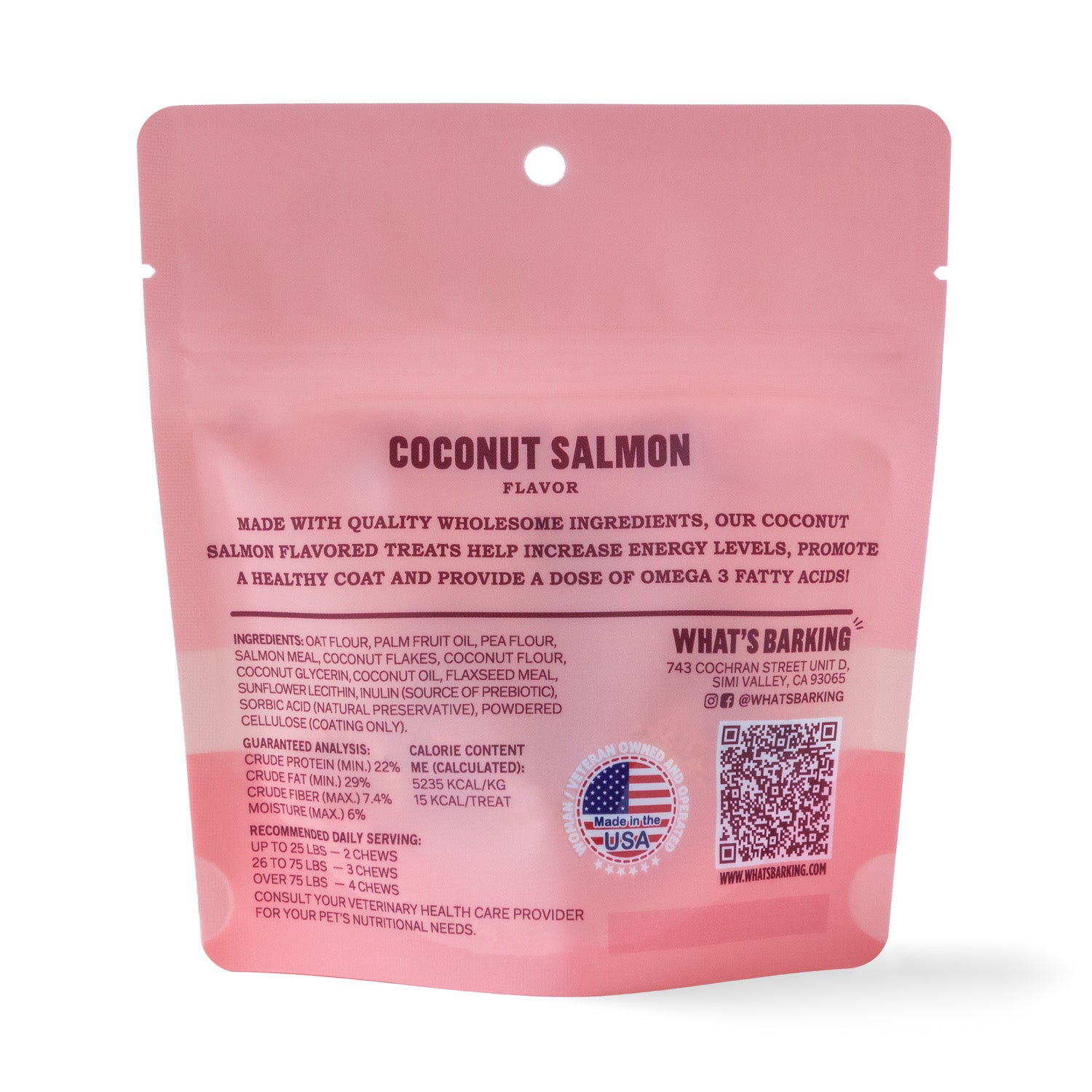 What's Barking - Coconut Salmon Soft Chew Dog Treats