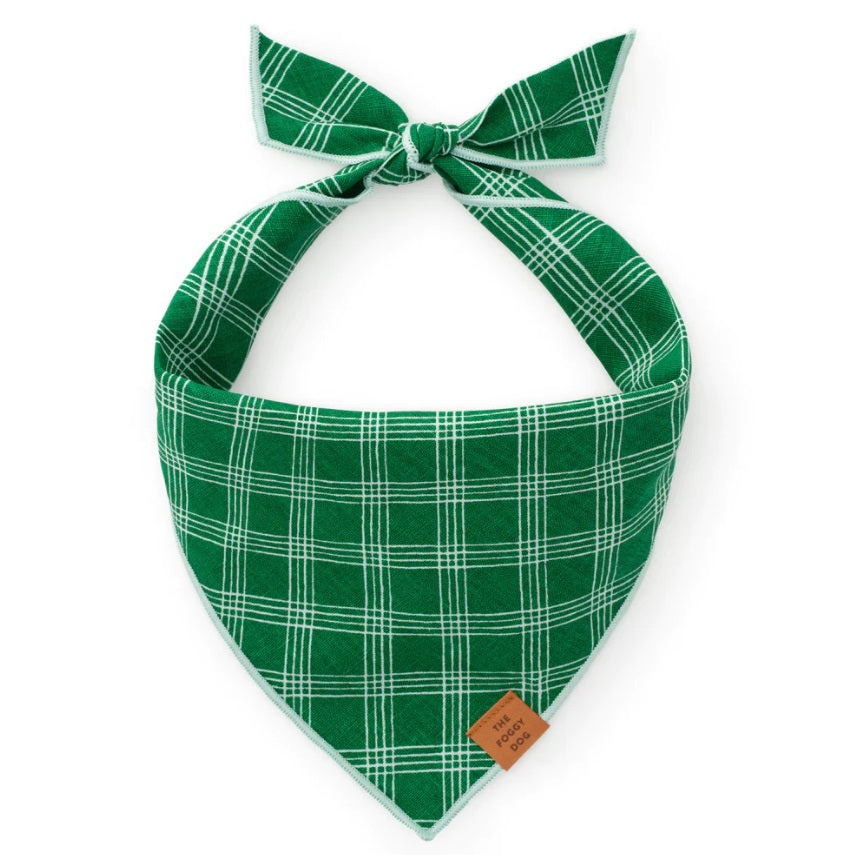 The Foggy Dog - Emerald Plaid Bandana