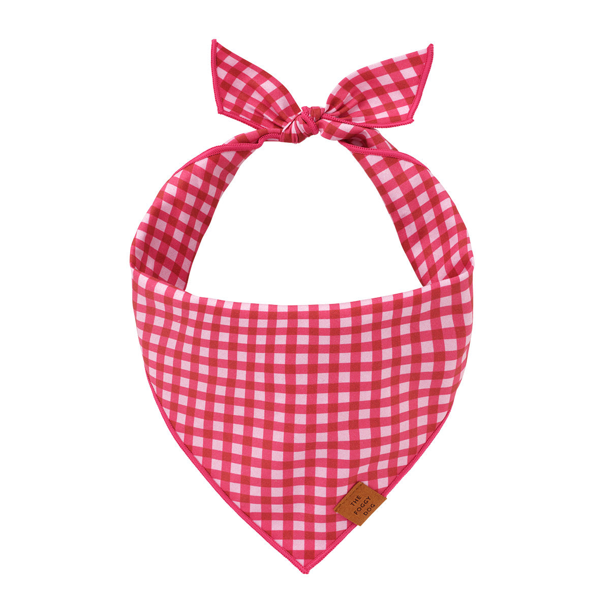 The Foggy Dog - Raspberry Gingham Bandana