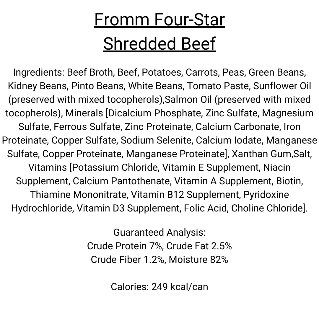 Fromm Four-Star Dog Food - Shredded Beef Entree