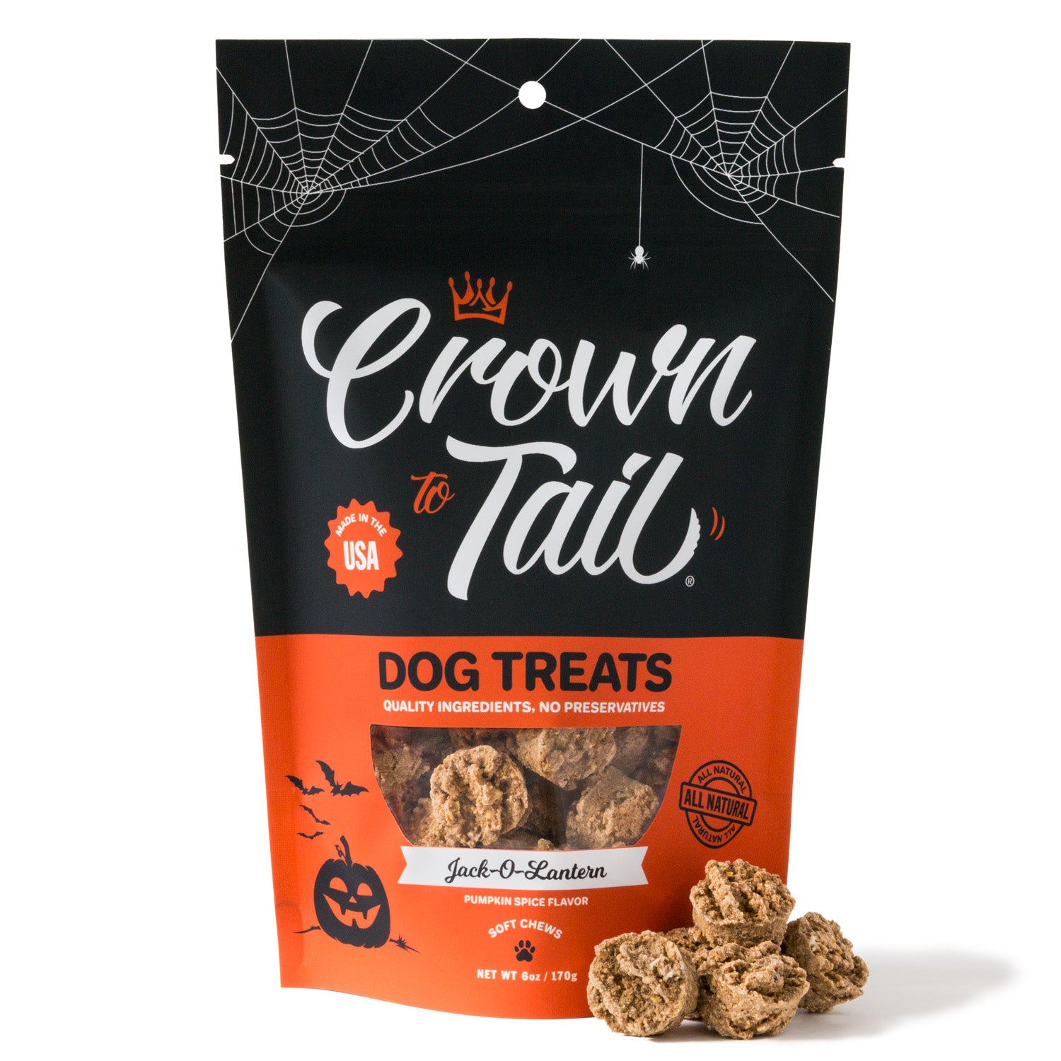 Crown to Tail Jack-O-Lantern Soft Chew Dog Treats