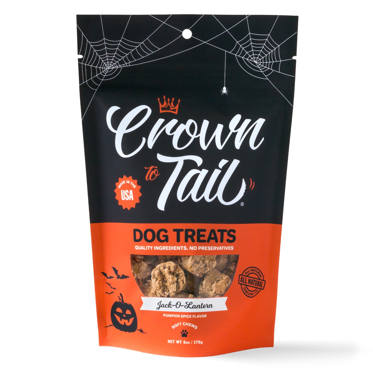 Crown to Tail Jack-O-Lantern Soft Chew Dog Treats