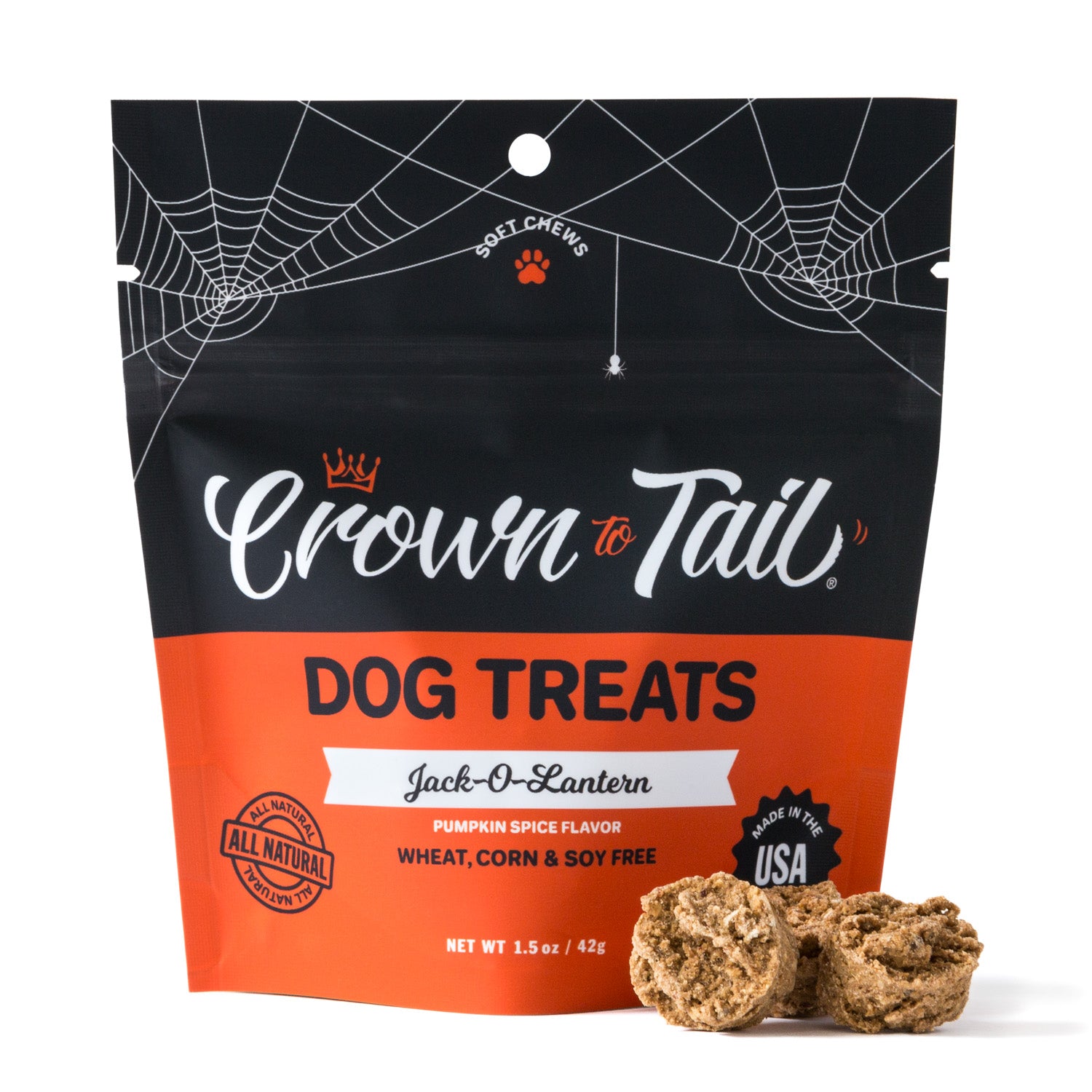 Crown to Tail Jack-O-Lantern Soft Chew Dog Treats