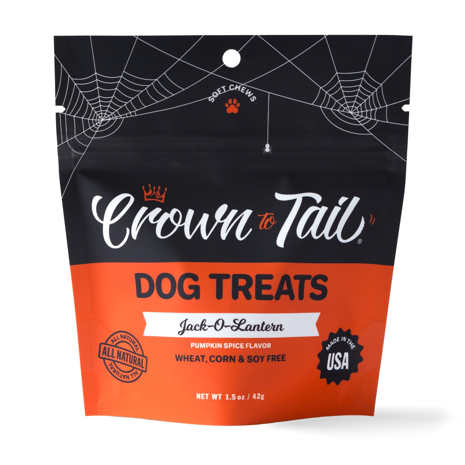 Crown to Tail Jack-O-Lantern Soft Chew Dog Treats