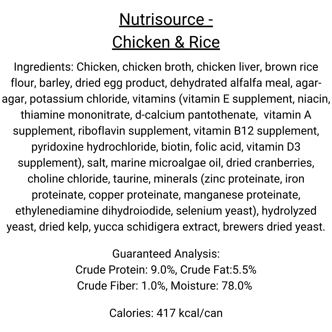 NutriSource - Chicken and Rice Canned Food