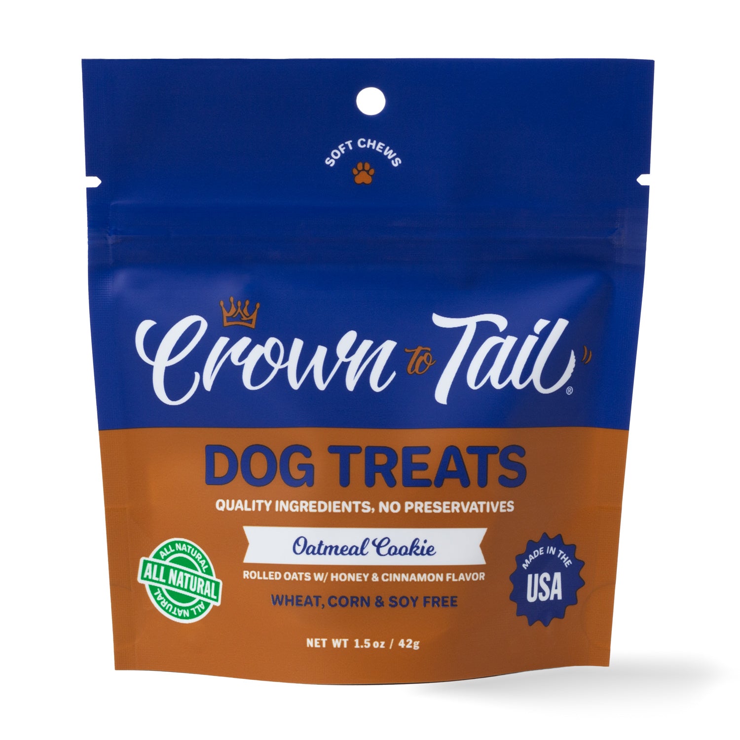 Crown to Tail Oatmeal Cookie Soft Chew Dog Treats