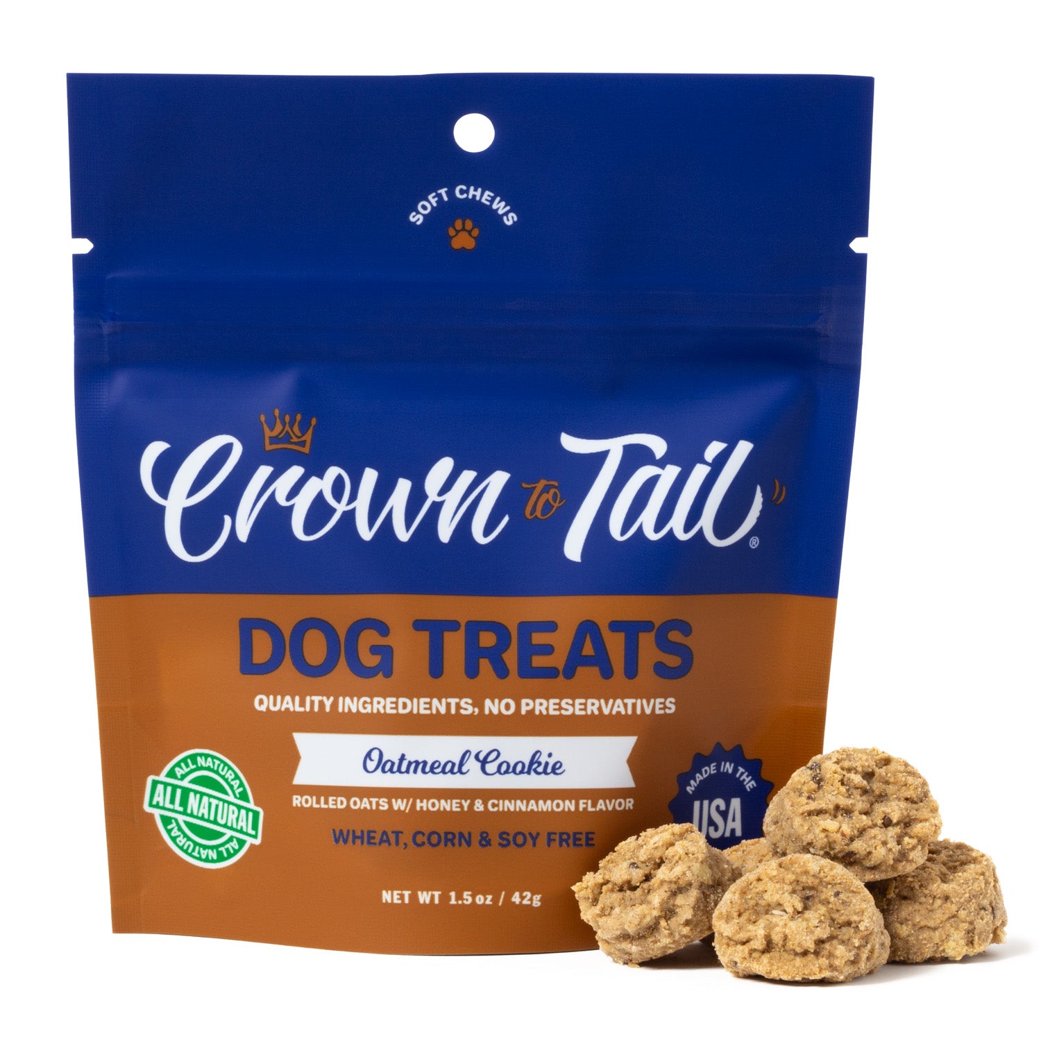 Crown to Tail Oatmeal Cookie Soft Chew Dog Treats