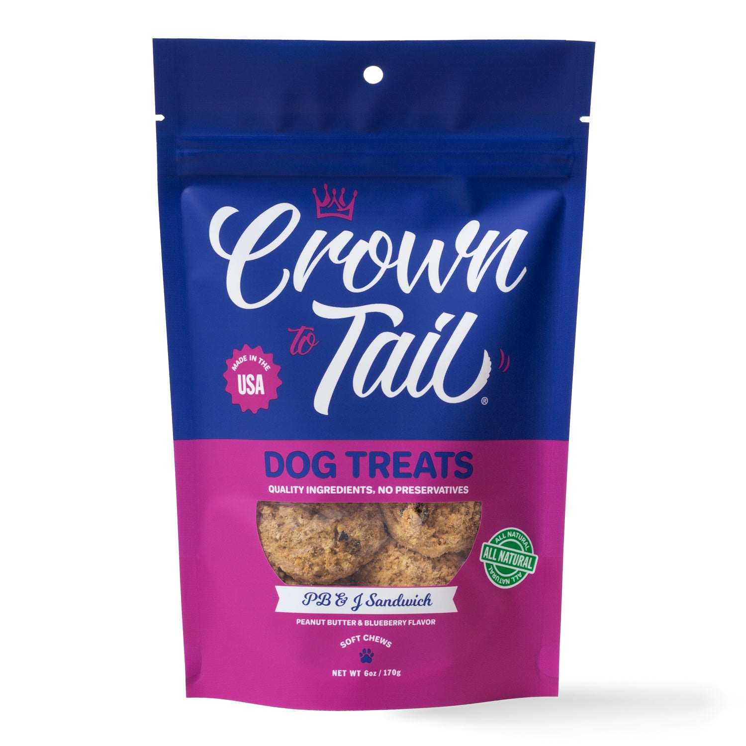 Crown to Tail PB & J Sandwich Soft Chew Dog Treats