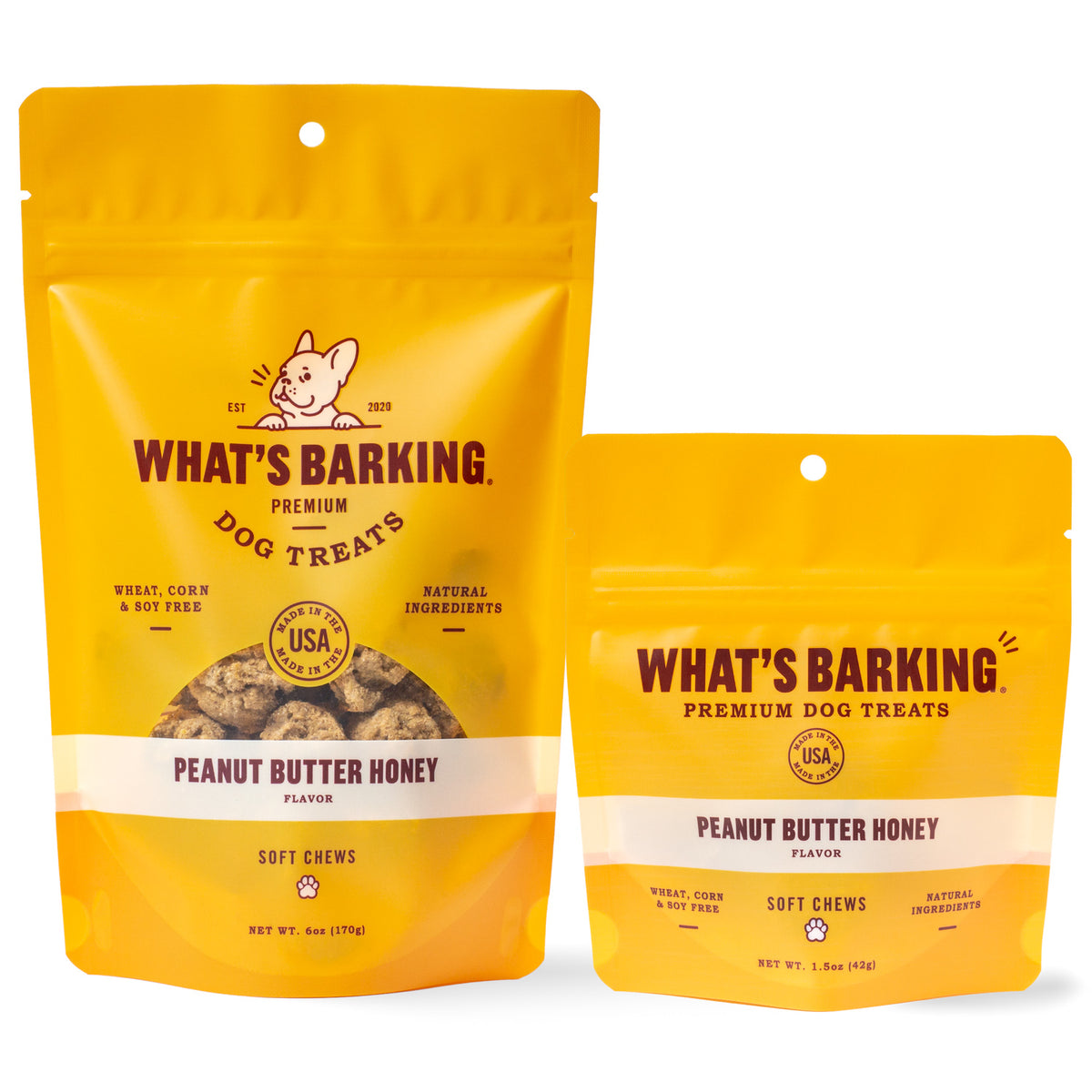 What&#39;s Barking - Peanut Butter &amp; Honey Chewy Dog Treats