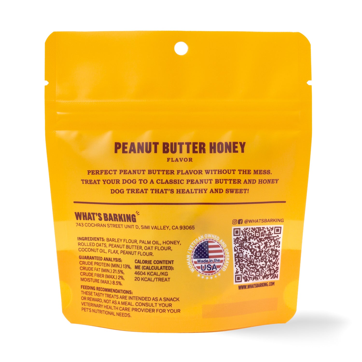 What's Barking - Peanut Butter & Honey Chewy Dog Treats