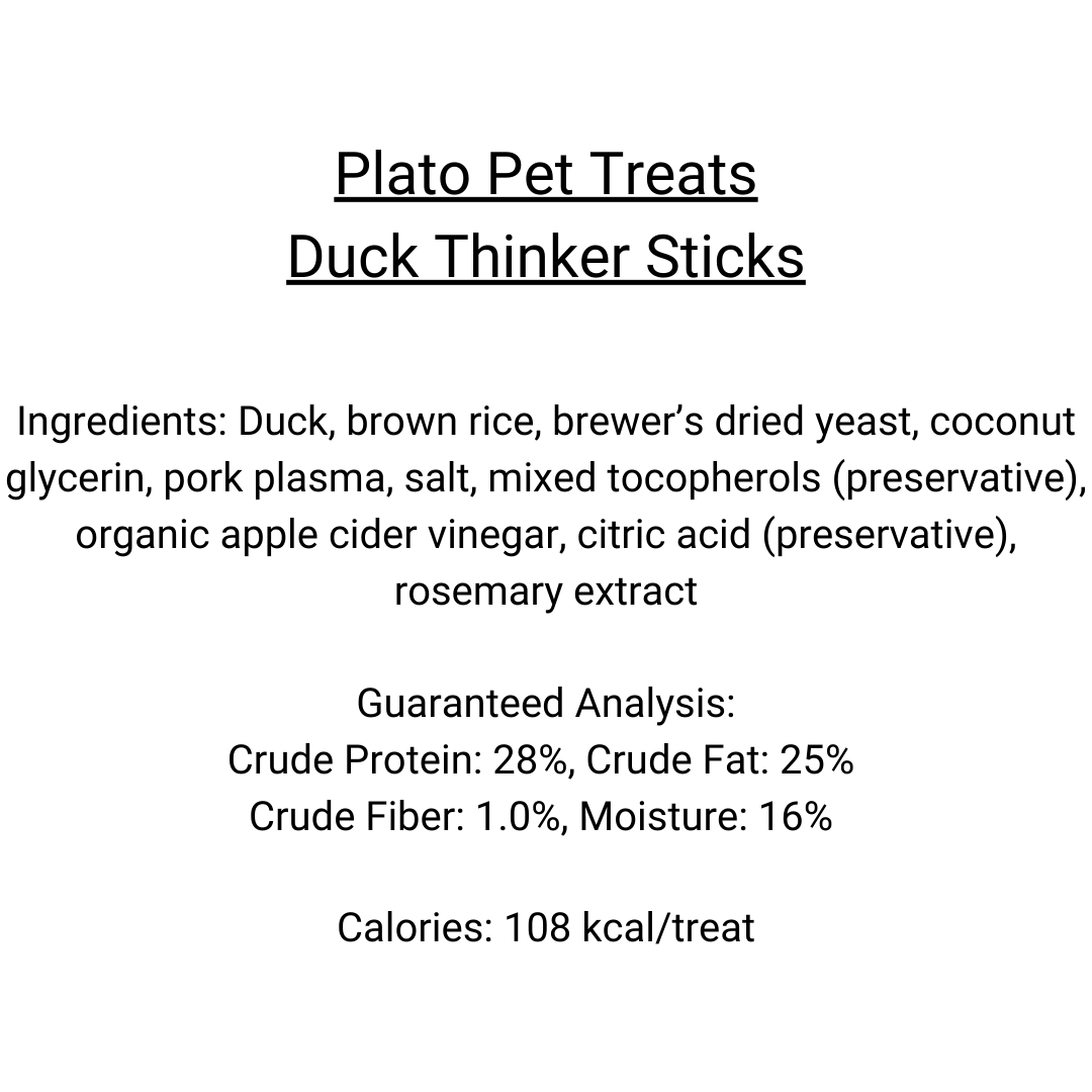 Plato Pet Treats - Duck Thinker Sticks