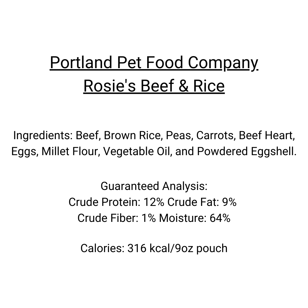 Portland Pet Food Company - Gluten Free Rosie's Beef N' Rice Meal