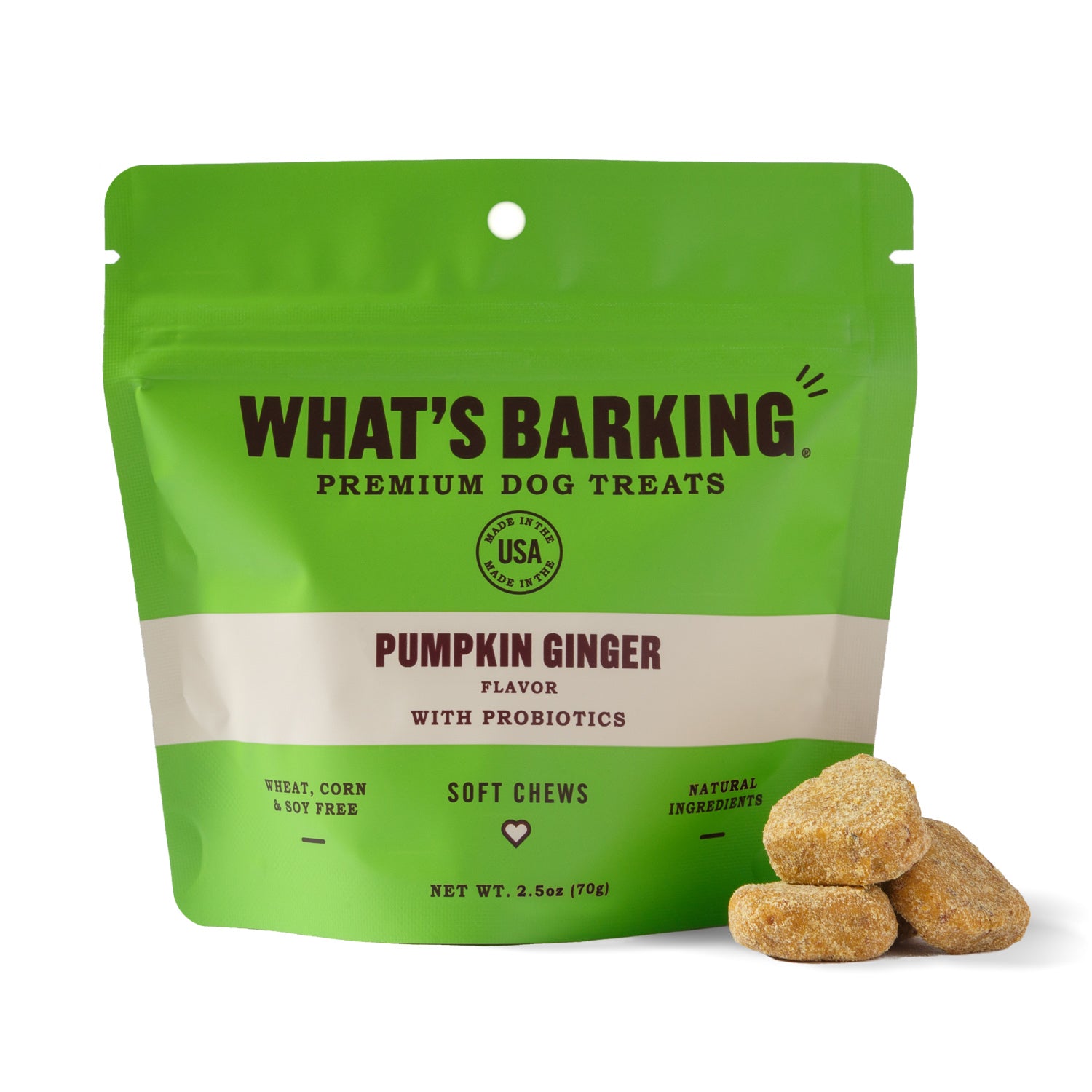 What's Barking - Pumpkin Ginger Soft Chew Dog Treats {with probiotics}