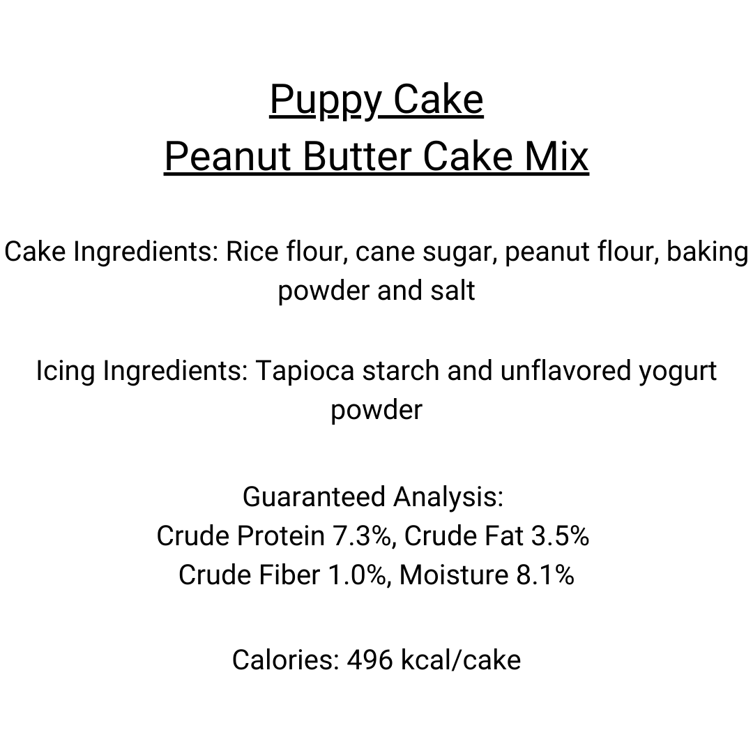 Puppy Cake - Wheat-Free Peanut Butter Cake Mix and Frosting