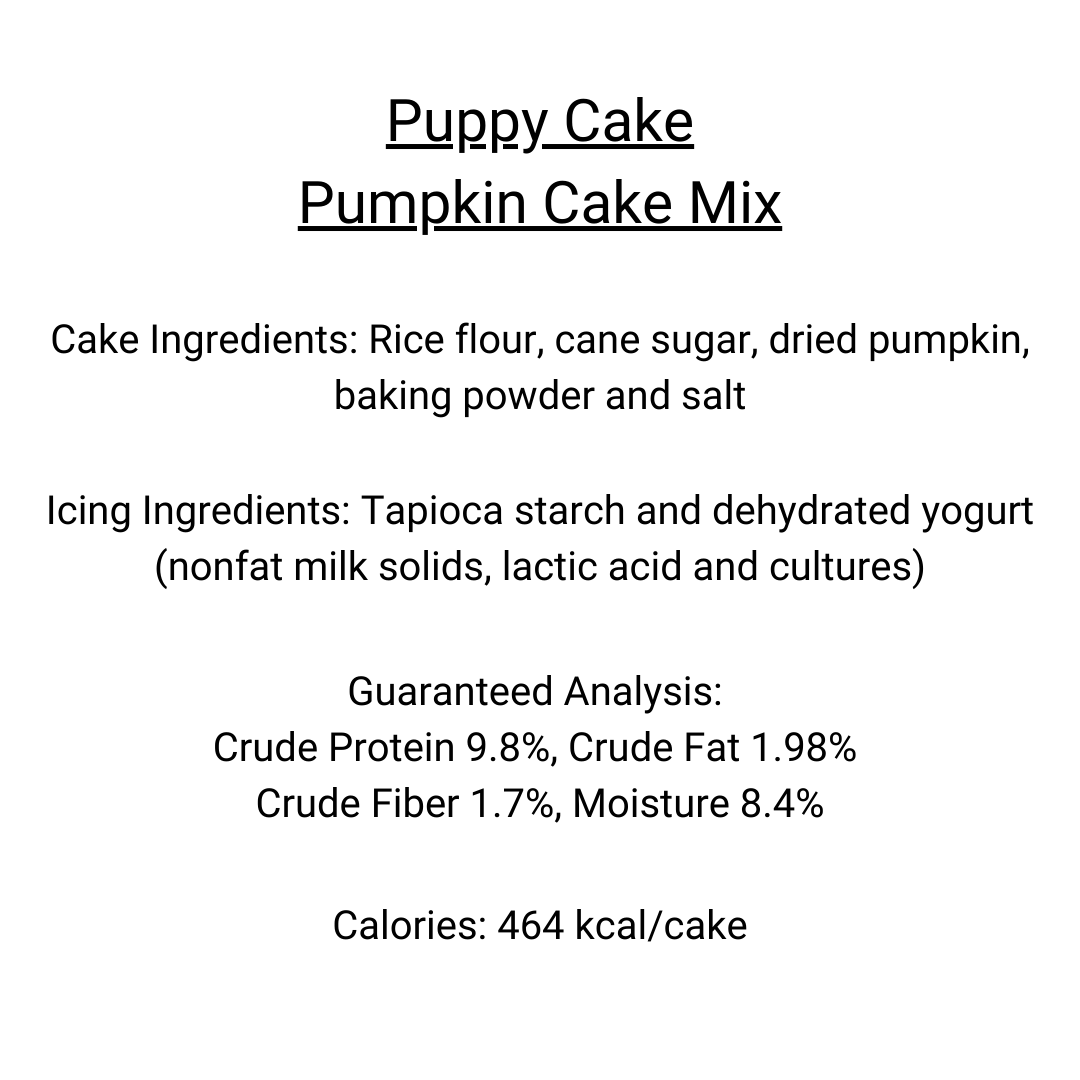 Puppy Cake - Premium Pumpkin Wheat Free Cake Mix and Frosting