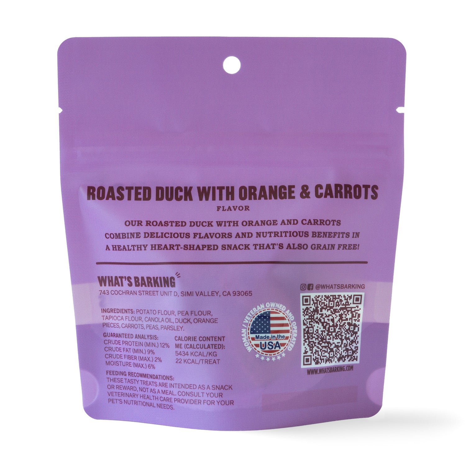 What's Barking - Roasted Duck with Orange & Carrot Crunchy Dog Treats