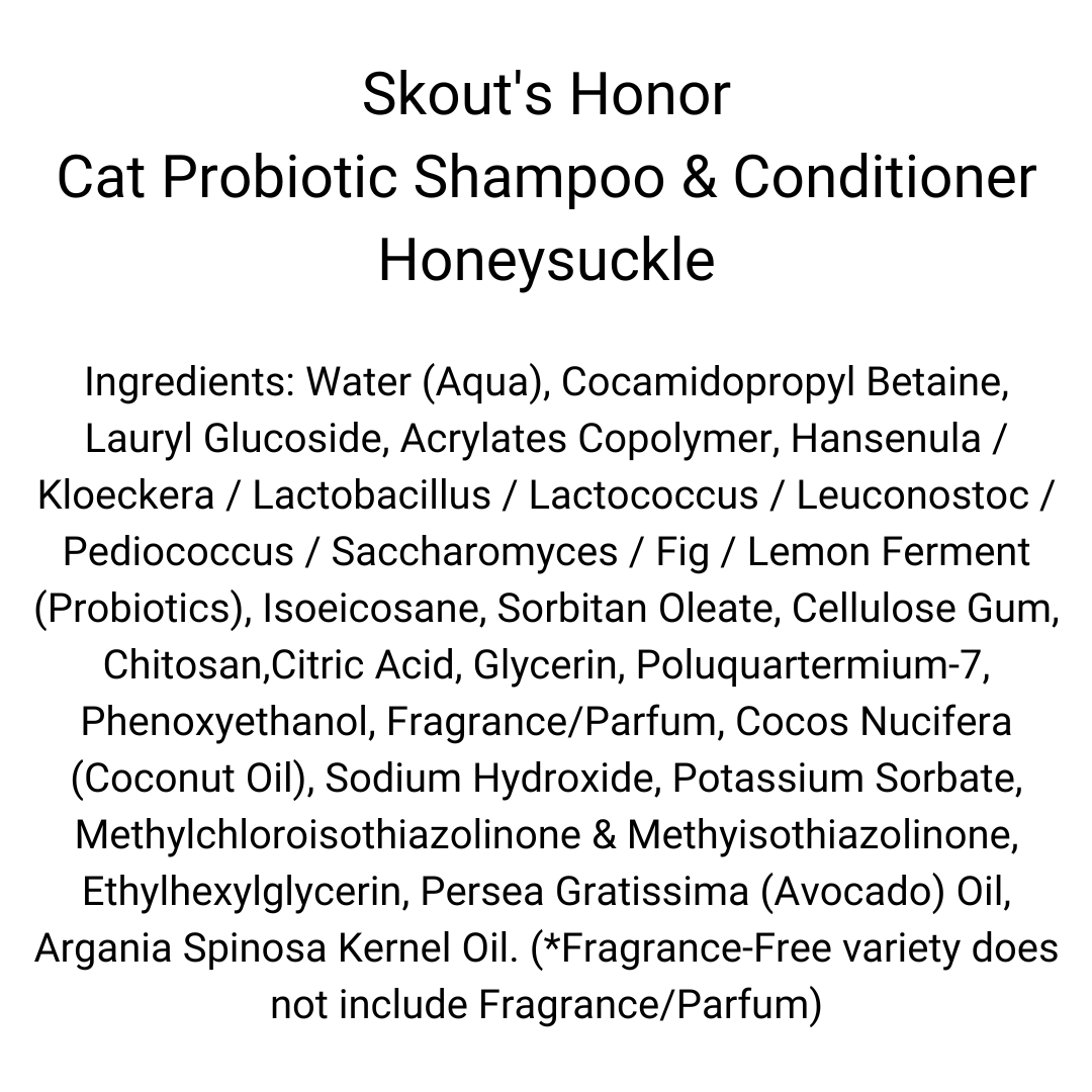 Skout's Honor - Cat Probiotic Shampoo & Conditioner, Honeysuckle