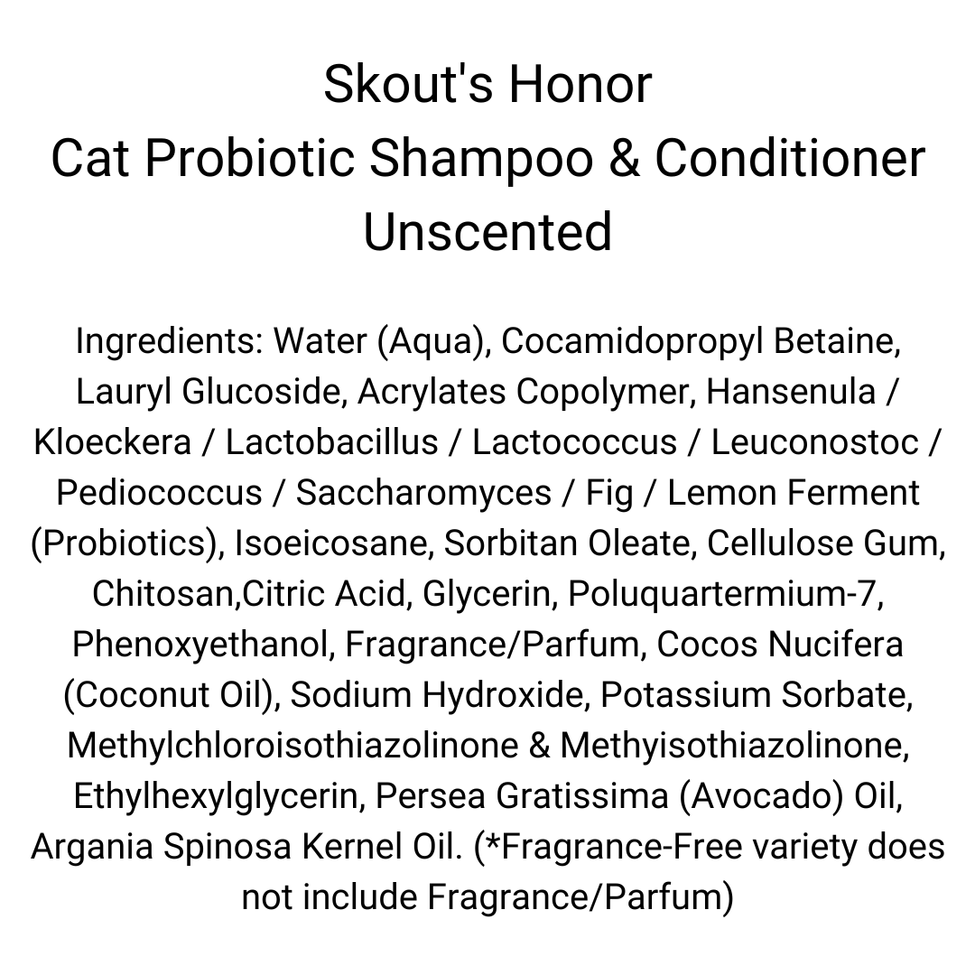 Skout's Honor - Cat Probiotic Shampoo & Conditioner, Unscented