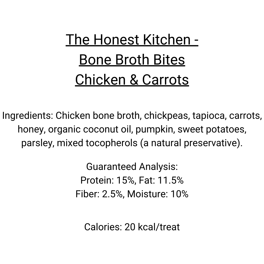 The Honest Kitchen Bone Broth Bites - Chicken & Carrots