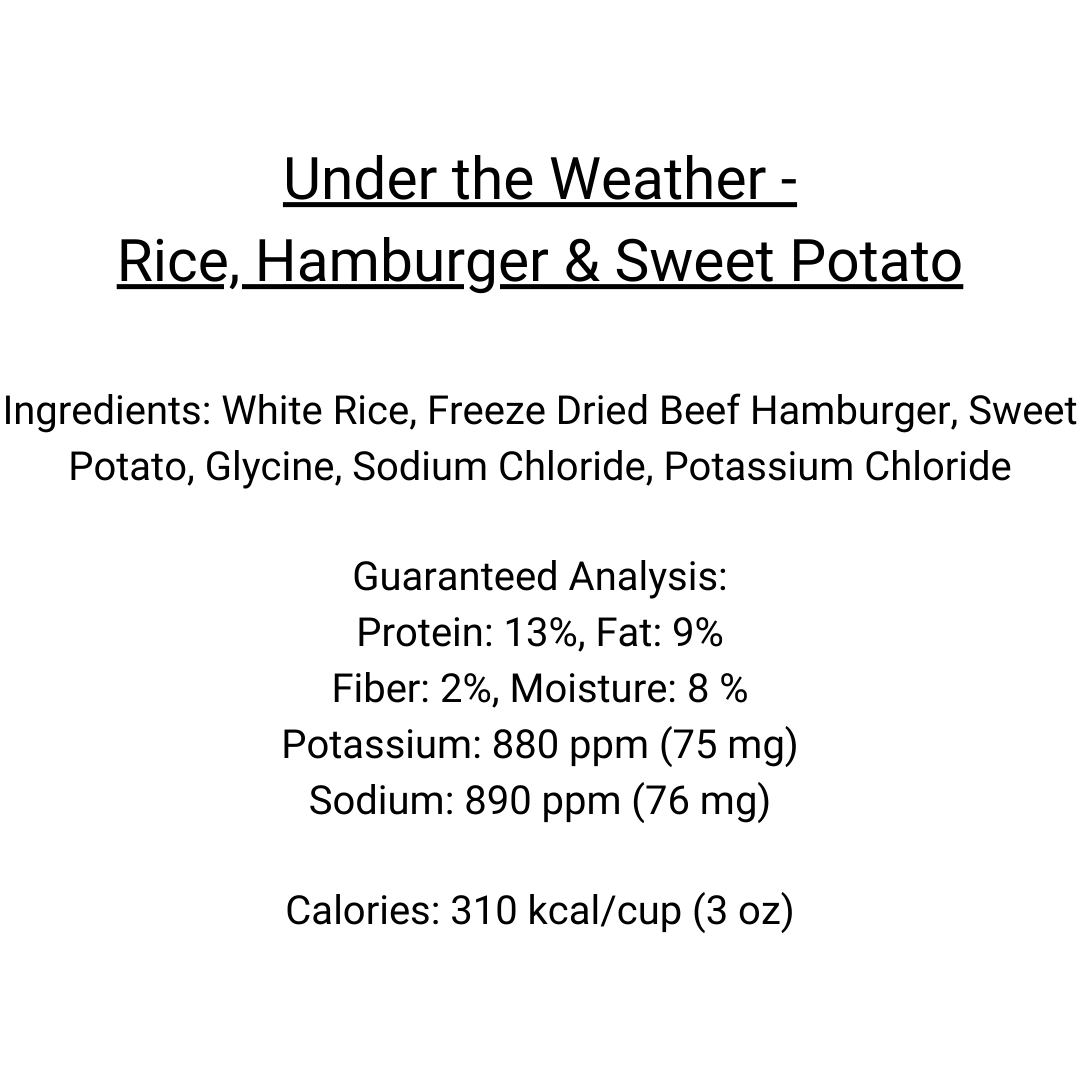 Under the Weather - Rice, Hamburger & Sweet Potato