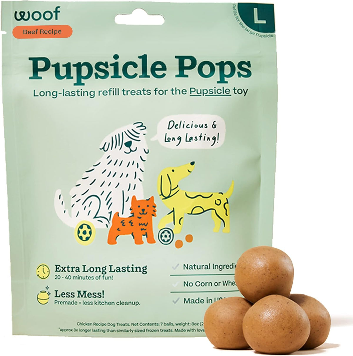 WOOF - Pupsicle Pops, Beef and Peanut Butter