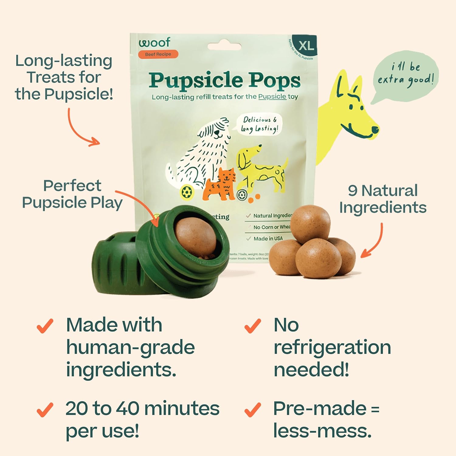 WOOF - Pupsicle Pops, Beef and Peanut Butter