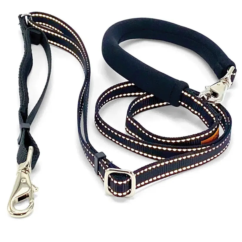 Wonder Walker Reflective Service Leash Black