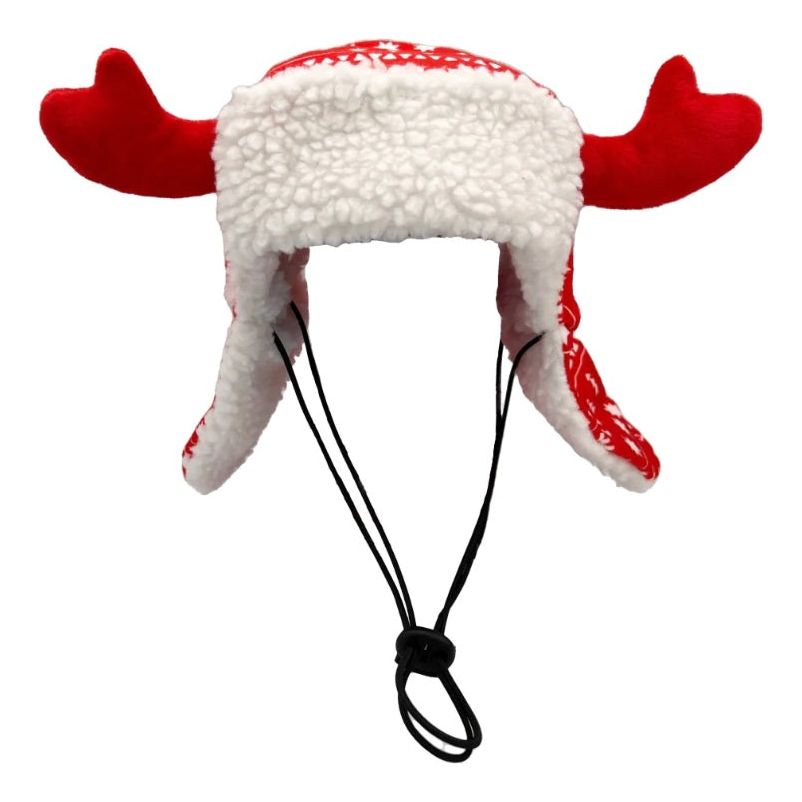 Huxley &amp; Kent - Red Fairisle Antler Hat with Snug Fit