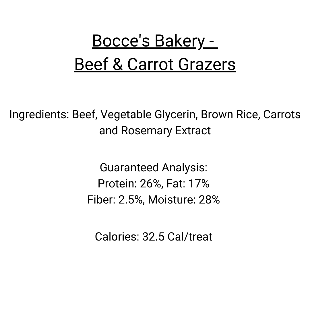 Bocce's Bakery Grazers - Beef & Carrot Jerky