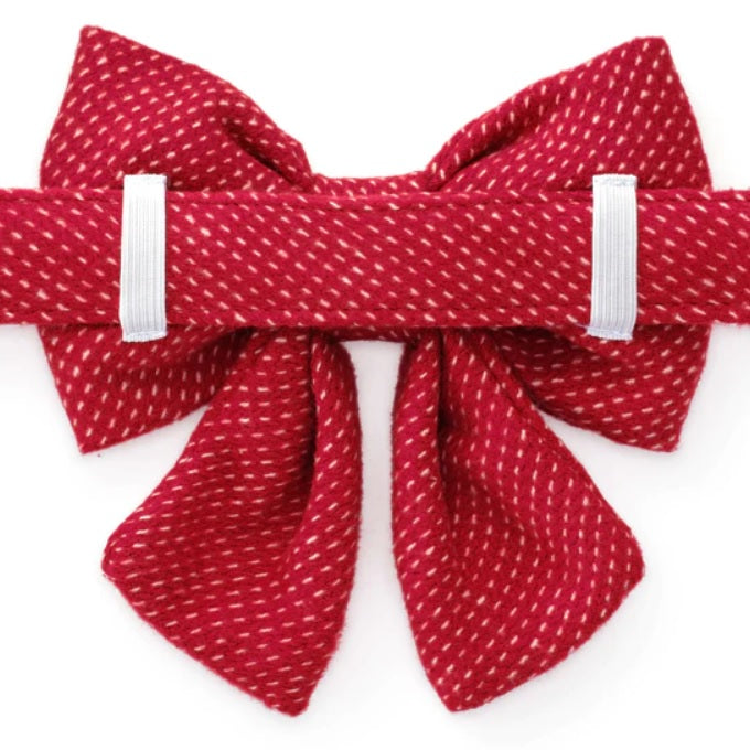 The Foggy Dog - Berry Stitch Flannel Lady Bow Tie