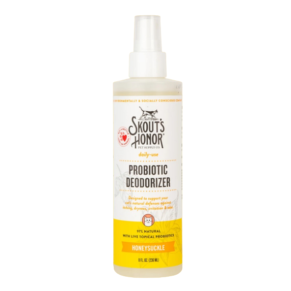 Skout&#39;s Honor - Cat Probiotic Deodorizer Spray, Honeysuckle