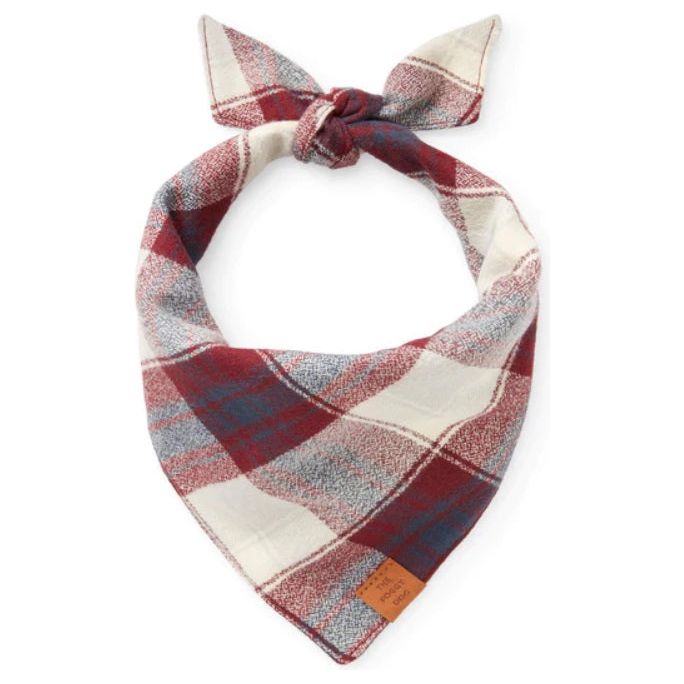 The Foggy Dog - Merlot Plaid Flannel Bandana