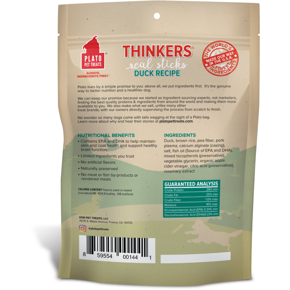 Plato Pet Treats - Duck Thinker Sticks