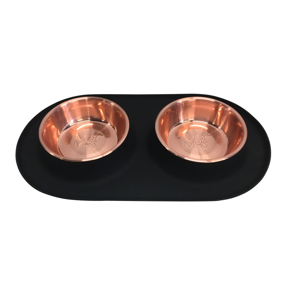 Messy Mutts Double Feeder with Copper Bowls Dog Bowls King Duke s Beaverton