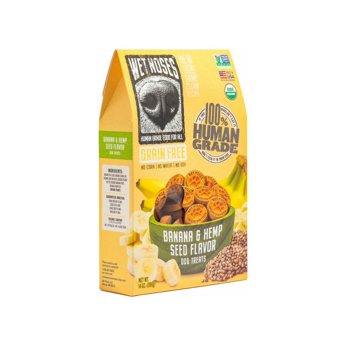 Wet Noses - Grain Free Hemp Seed &amp; Banana Treats 14oz