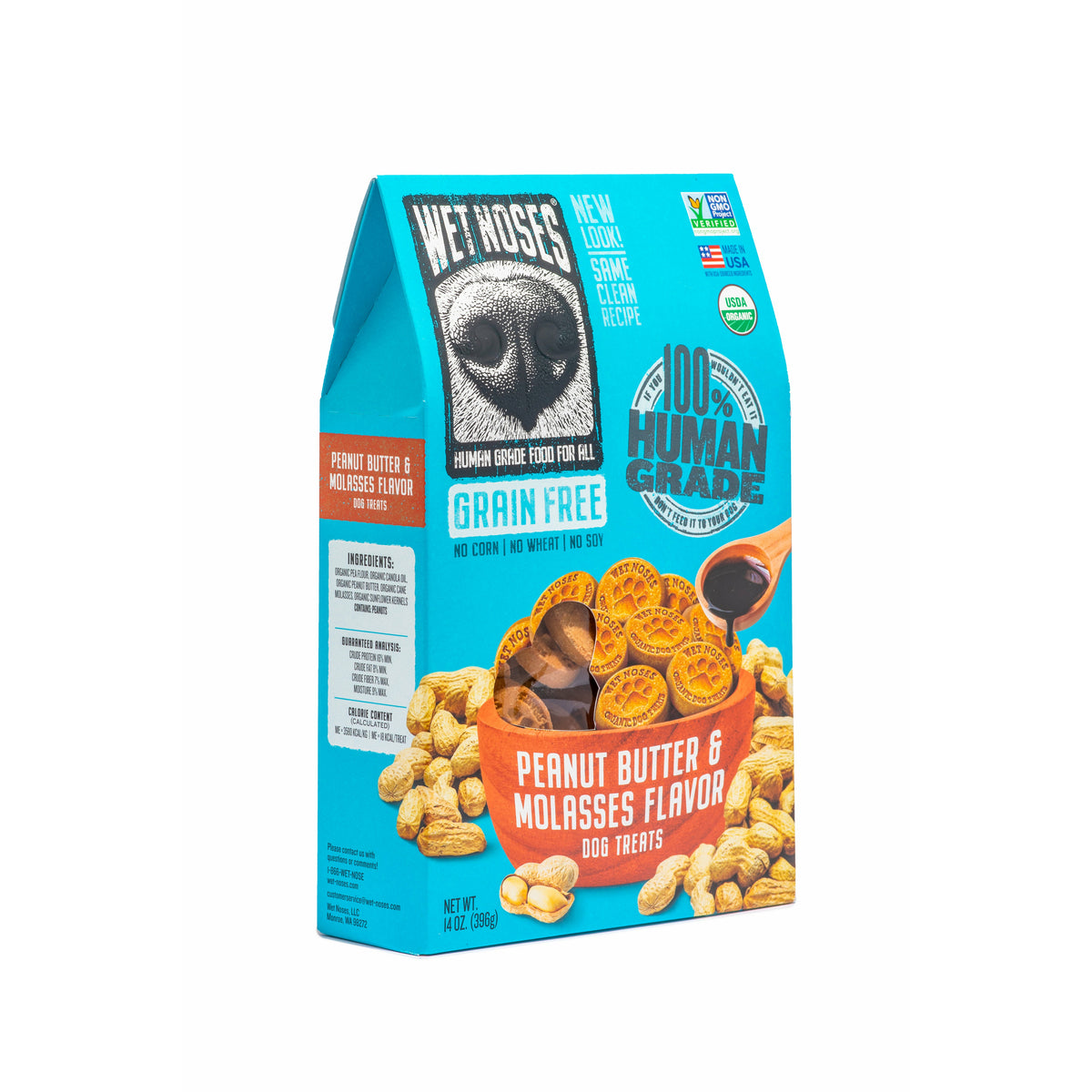 Wet Noses - Grain Free Peanut Butter &amp; Molasses Treats 14oz