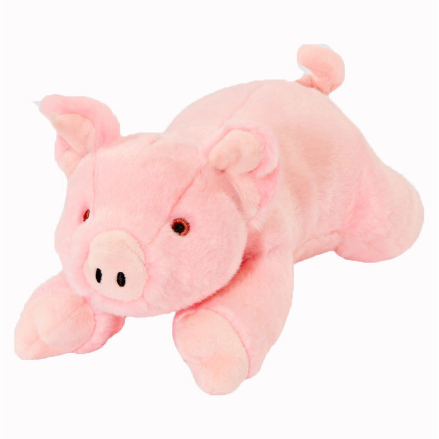Soft pink pig dog toy top