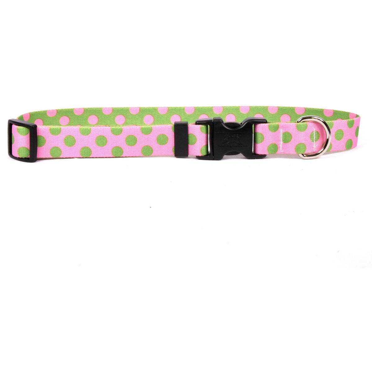 Yellow Dog Design - Pink &amp; Green Polka Dot Cat Collar