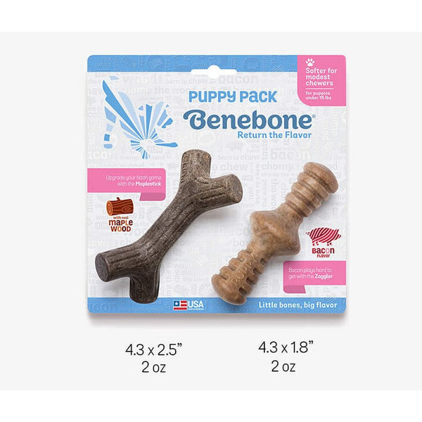 Benebones Puppy 2 Pack Zaggler and Maplestick Dog Chew King Duke s Beaverton