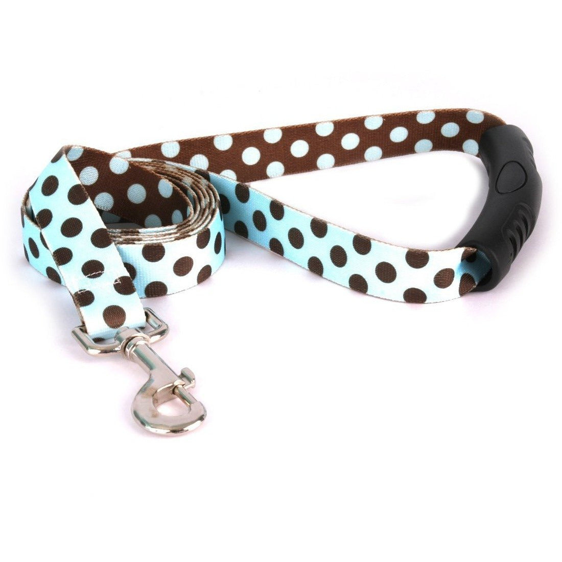 Yellow Dog Design - EZ-Grip Blue and Brown Polka Dot Leash