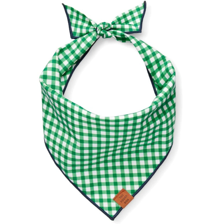 The Foggy Dog - Grass Gingham Bandana