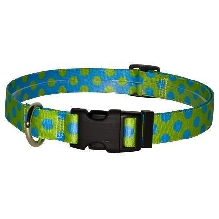Yellow Dog Design - Green &amp; Blue Polka Dot Collar