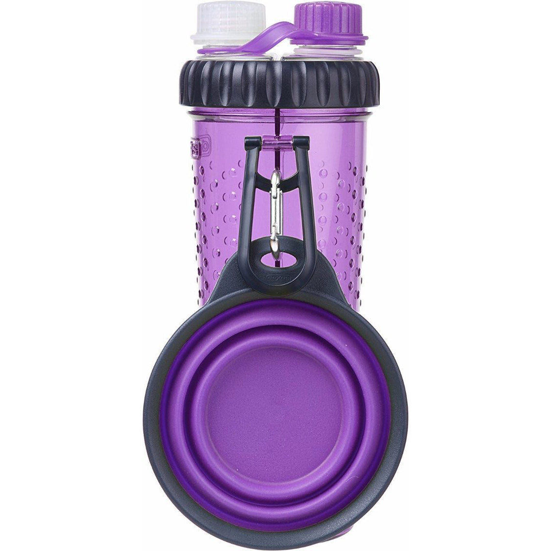 Water Bottle with Twist Snack Storage Cup Holder Container (Purple)