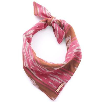 The Foggy Dog - Pink and Chocolate Ikat Bandana